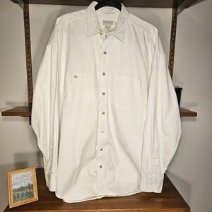 Banana Republic Vintage Made in USA Thick Cotton White Overshirt